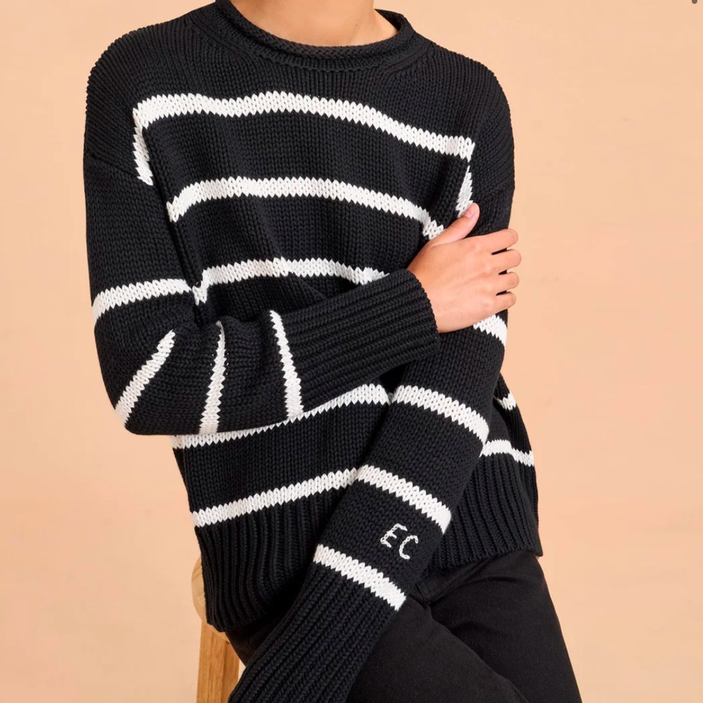 NWT LA LIGNE Marina Sweater Black and White Small